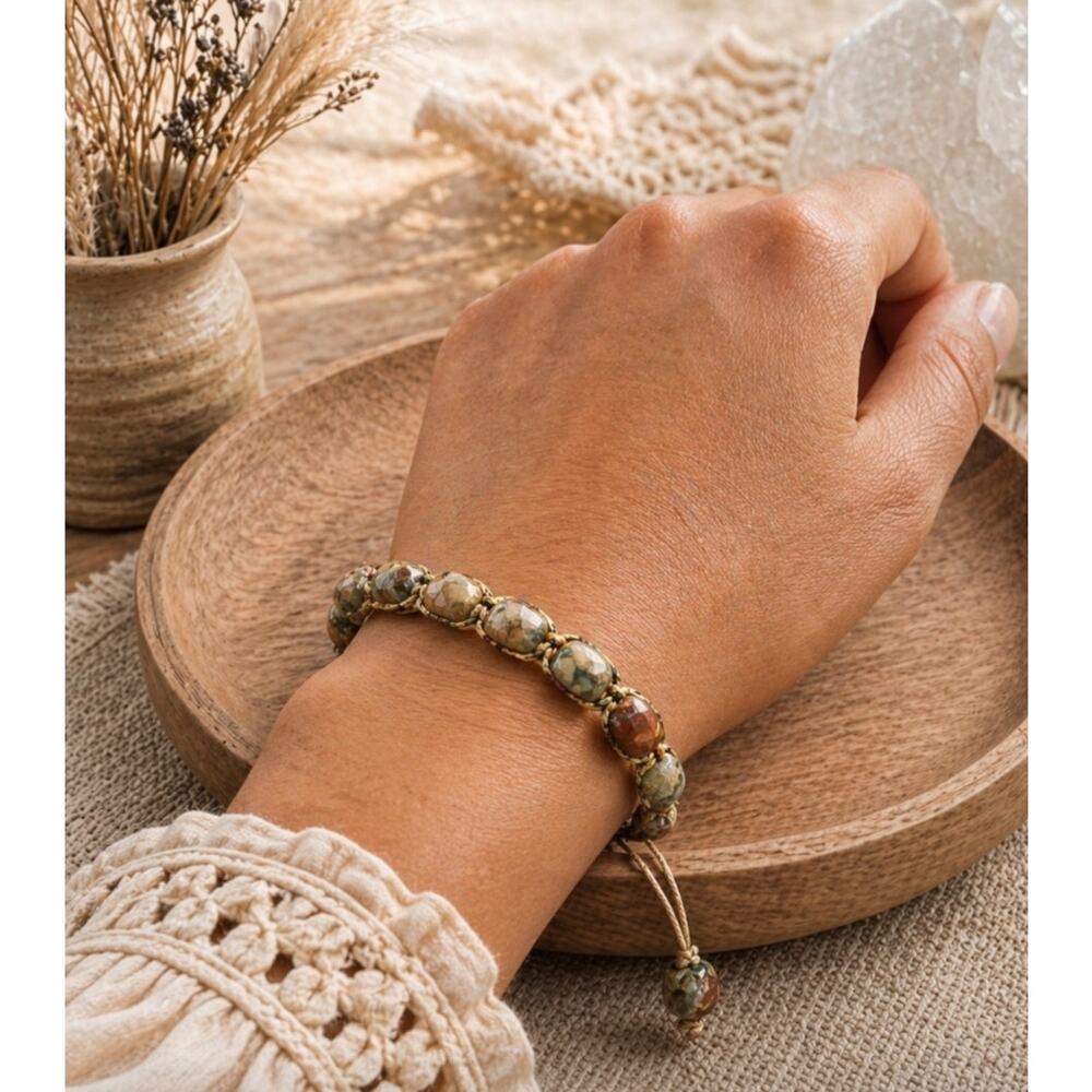 Boho Stone Pull Tab Bracelet New